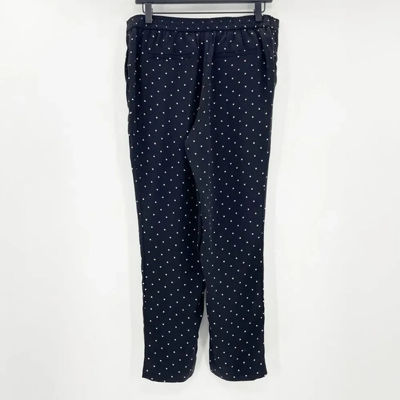 Cynthia Rowley Polka Dots Pants Women's Size 8 Black Pull On Casual - Picture 2 of 4
